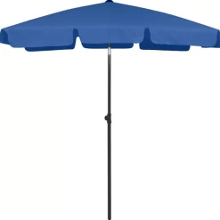 vidaXL Lawn & Garden* Beach Umbrella Azure Blue 70.9"X47.2"