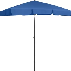 vidaXL Lawn & Garden* Beach Umbrella Azure Blue 70.9"X47.2"