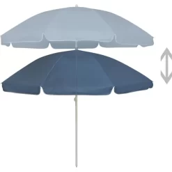 vidaXL Lawn & Garden* Beach Umbrella Blue 94.5"