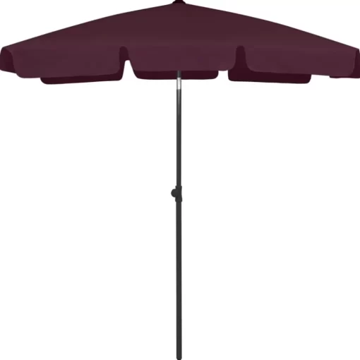 vidaXL Lawn & Garden* Beach Umbrella Bordeaux Red 70.9"X47.2"