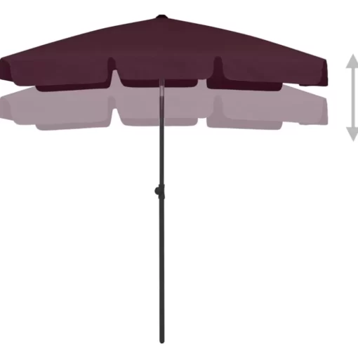 vidaXL Lawn & Garden* Beach Umbrella Bordeaux Red 70.9"X47.2"