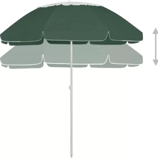 vidaXL Lawn & Garden* Beach Umbrella Green 118.1"