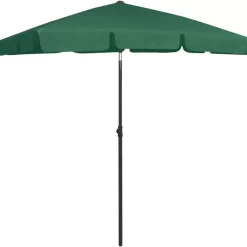 vidaXL Lawn & Garden* Beach Umbrella Green 70.9"X47.2"