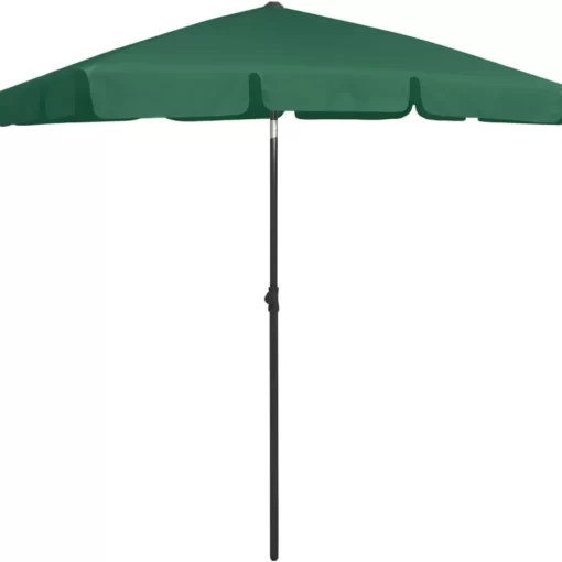 vidaXL Lawn & Garden* Beach Umbrella Green 70.9"X47.2"