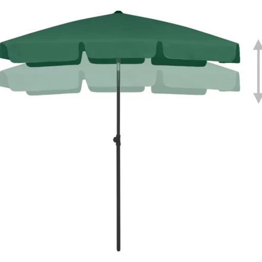 vidaXL Lawn & Garden* Beach Umbrella Green 70.9"X47.2"