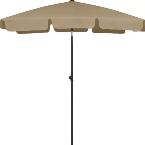 vidaXL Lawn & Garden* Beach Umbrella Taupe 70.9"X47.2"