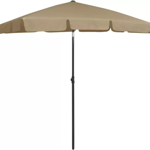 vidaXL Lawn & Garden* Beach Umbrella Taupe 70.9"X47.2"