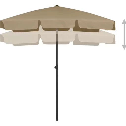 vidaXL Lawn & Garden* Beach Umbrella Taupe 70.9"X47.2"