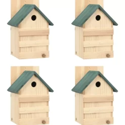 vidaXL Decor* Bird Houses 4 Pcs 9.1"X7.5"X13" Firwood