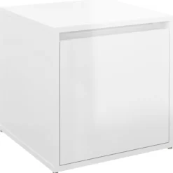 vidaXL Household Supplies* Box Drawer High Gloss White 15.9"X15.7"X15.7" Engineered Wood