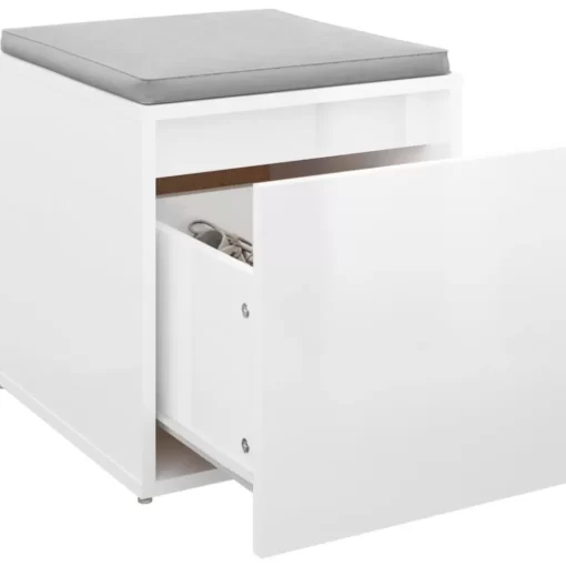 vidaXL Household Supplies* Box Drawer High Gloss White 15.9"X15.7"X15.7" Engineered Wood