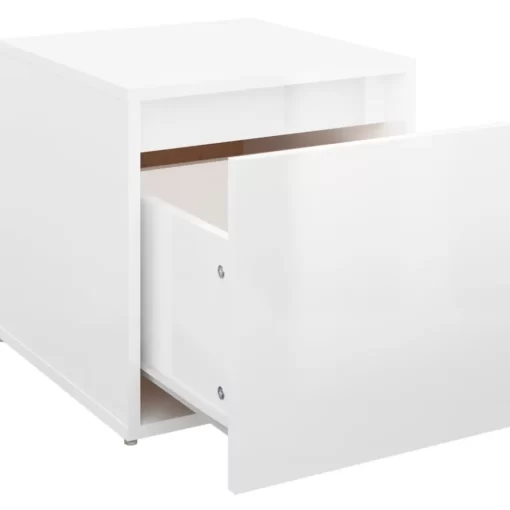 vidaXL Household Supplies* Box Drawer High Gloss White 15.9"X15.7"X15.7" Engineered Wood