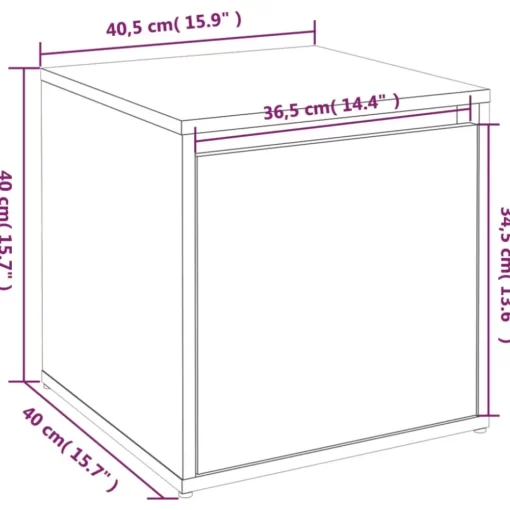 vidaXL Household Supplies* Box Drawer High Gloss White 15.9"X15.7"X15.7" Engineered Wood