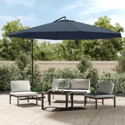 vidaXL Lawn & Garden* Cantilever Umbrella 137.8" Blue