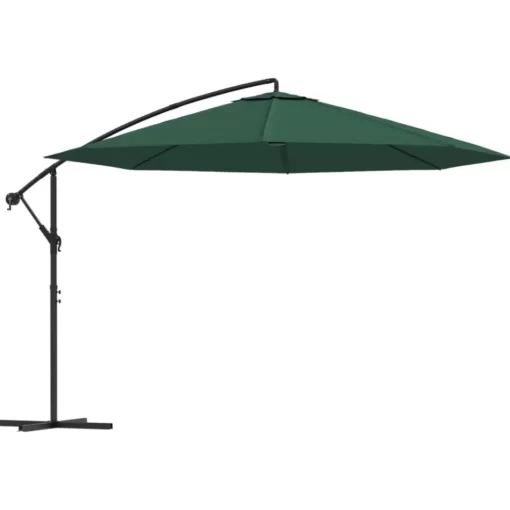 vidaXL Lawn & Garden* Cantilever Umbrella 137.8" Green