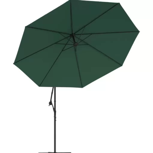 vidaXL Lawn & Garden* Cantilever Umbrella 137.8" Green