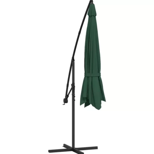 vidaXL Lawn & Garden* Cantilever Umbrella 137.8" Green