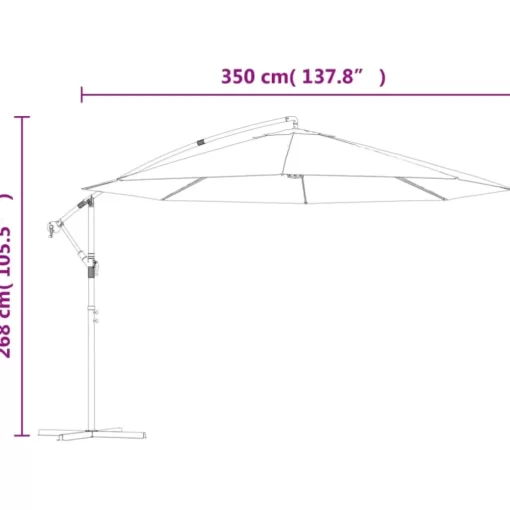 vidaXL Lawn & Garden* Cantilever Umbrella 137.8" Green