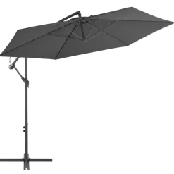 vidaXL Lawn & Garden* Cantilever Umbrella With Aluminum Pole 118.1" Anthracite