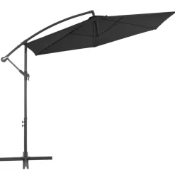 vidaXL Lawn & Garden* Cantilever Umbrella With Aluminum Pole 118.1" Black