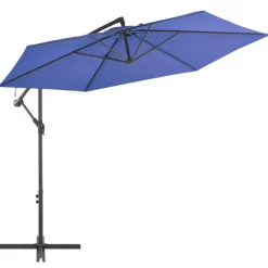 vidaXL Lawn & Garden* Cantilever Umbrella With Aluminum Pole 118.1" Blue