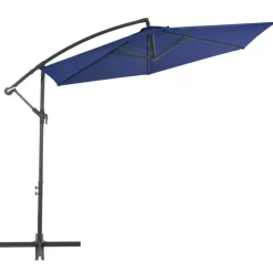 vidaXL Lawn & Garden* Cantilever Umbrella With Aluminum Pole 118.1" Blue