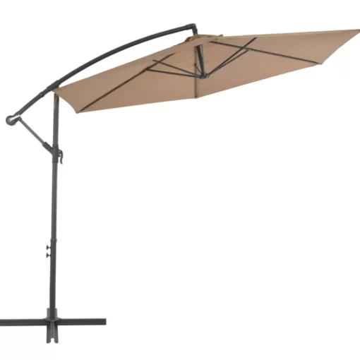 vidaXL Lawn & Garden* Cantilever Umbrella With Aluminum Pole 118.1" Taupe