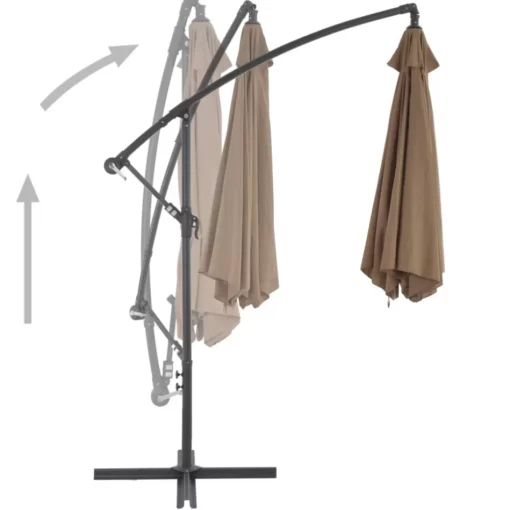 vidaXL Lawn & Garden* Cantilever Umbrella With Aluminum Pole 118.1" Taupe