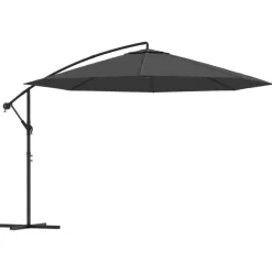 vidaXL Lawn & Garden* Cantilever Umbrella With Aluminum Pole 137.8" Anthracite