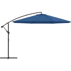 vidaXL Lawn & Garden* Cantilever Umbrella With Aluminum Pole 137.8" Blue