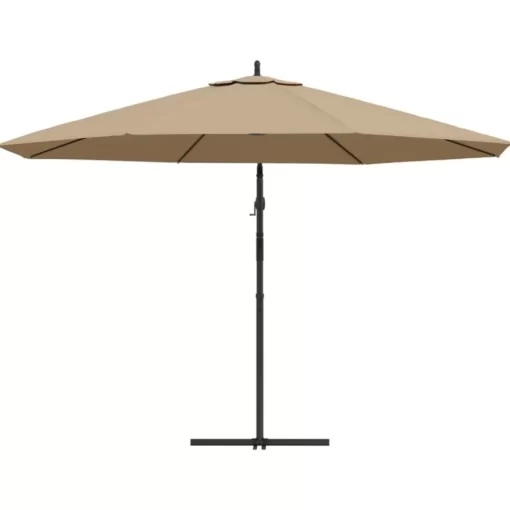 vidaXL Lawn & Garden* Cantilever Umbrella With Aluminum Pole 137.8" Taupe