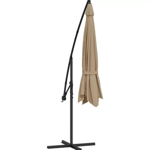 vidaXL Lawn & Garden* Cantilever Umbrella With Aluminum Pole 137.8" Taupe