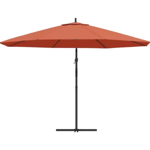 vidaXL Lawn & Garden* Cantilever Umbrella With Aluminum Pole 137.8" Terracotta