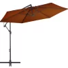 vidaXL Lawn & Garden* Cantilever Umbrella With Aluminum Pole Terracotta 118.1