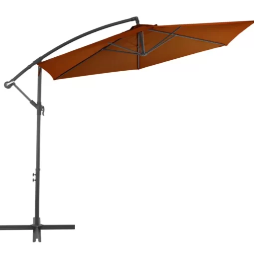 vidaXL Lawn & Garden* Cantilever Umbrella With Aluminum Pole Terracotta 118.1"