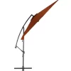 vidaXL Lawn & Garden* Cantilever Umbrella With Aluminum Pole Terracotta 118.1