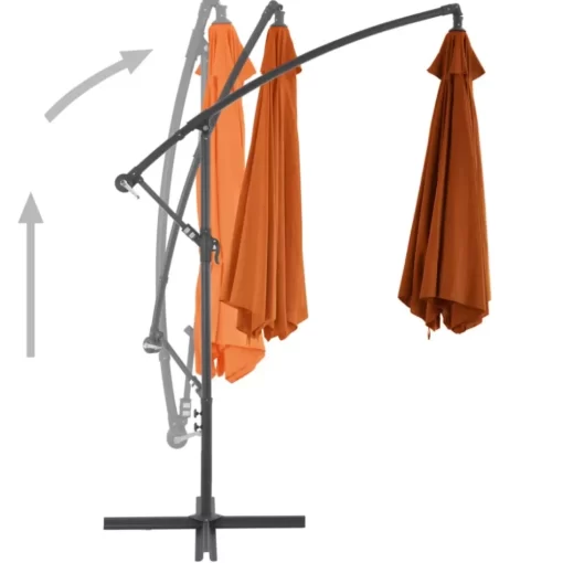 vidaXL Lawn & Garden* Cantilever Umbrella With Aluminum Pole Terracotta 118.1"