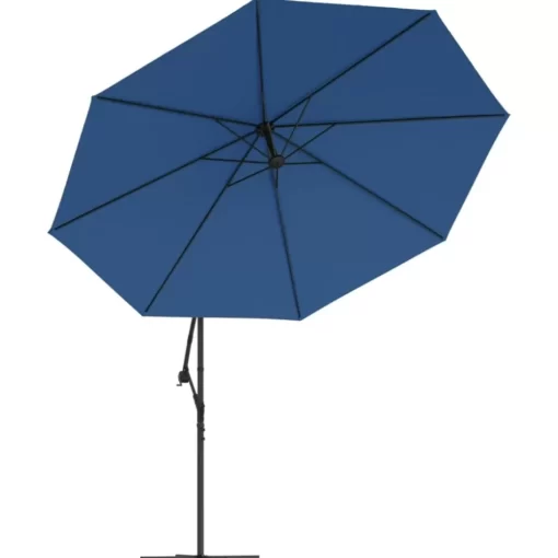 vidaXL Lawn & Garden* Cantilever Umbrella With Led Lights Azure Blue 137.8"