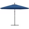 vidaXL Lawn & Garden* Cantilever Umbrella With Led Lights Azure Blue 137.8