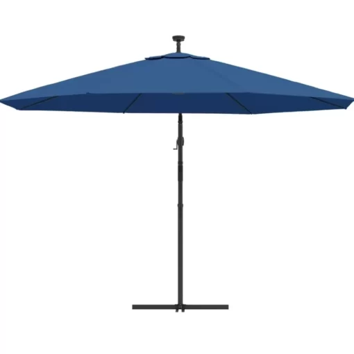 vidaXL Lawn & Garden* Cantilever Umbrella With Led Lights Azure Blue 137.8"