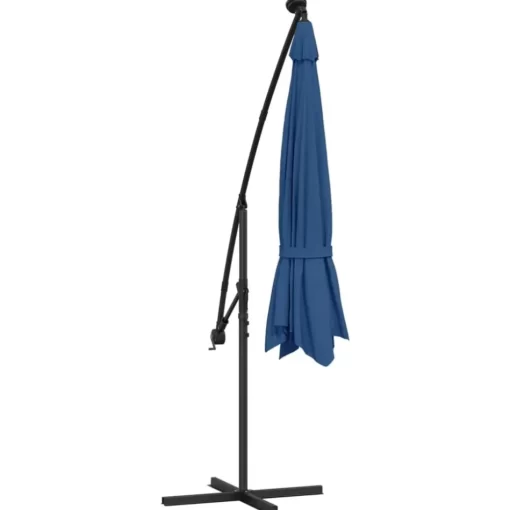 vidaXL Lawn & Garden* Cantilever Umbrella With Led Lights Azure Blue 137.8"