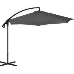 vidaXL Lawn & Garden* Cantilever Umbrella With Steel Pole 118.1" Anthracite