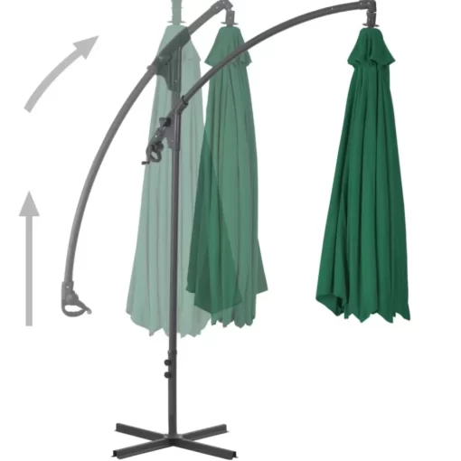 vidaXL Lawn & Garden* Cantilever Umbrella With Steel Pole 118.1" Green