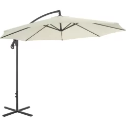 vidaXL Lawn & Garden* Cantilever Umbrella With Steel Pole 118.1" Sand