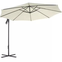 vidaXL Lawn & Garden* Cantilever Umbrella With Steel Pole 118.1" Sand