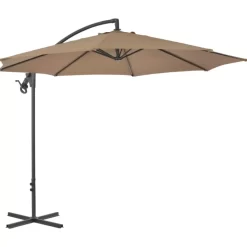 vidaXL Lawn & Garden* Cantilever Umbrella With Steel Pole 118.1" Taupe