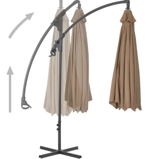 vidaXL Lawn & Garden* Cantilever Umbrella With Steel Pole 118.1" Taupe