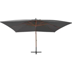 vidaXL Lawn & Garden* Cantilever Umbrella With Wooden Pole 157.5"X118.1" Anthracite