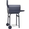 vidaXL Kitchen & Dining* Charcoal Bbq Grill Smoker With Bottom Shelf Black