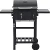 vidaXL Kitchen & Dining* Charcoal-Fueled Bbq Grill With Bottom Shelf Black